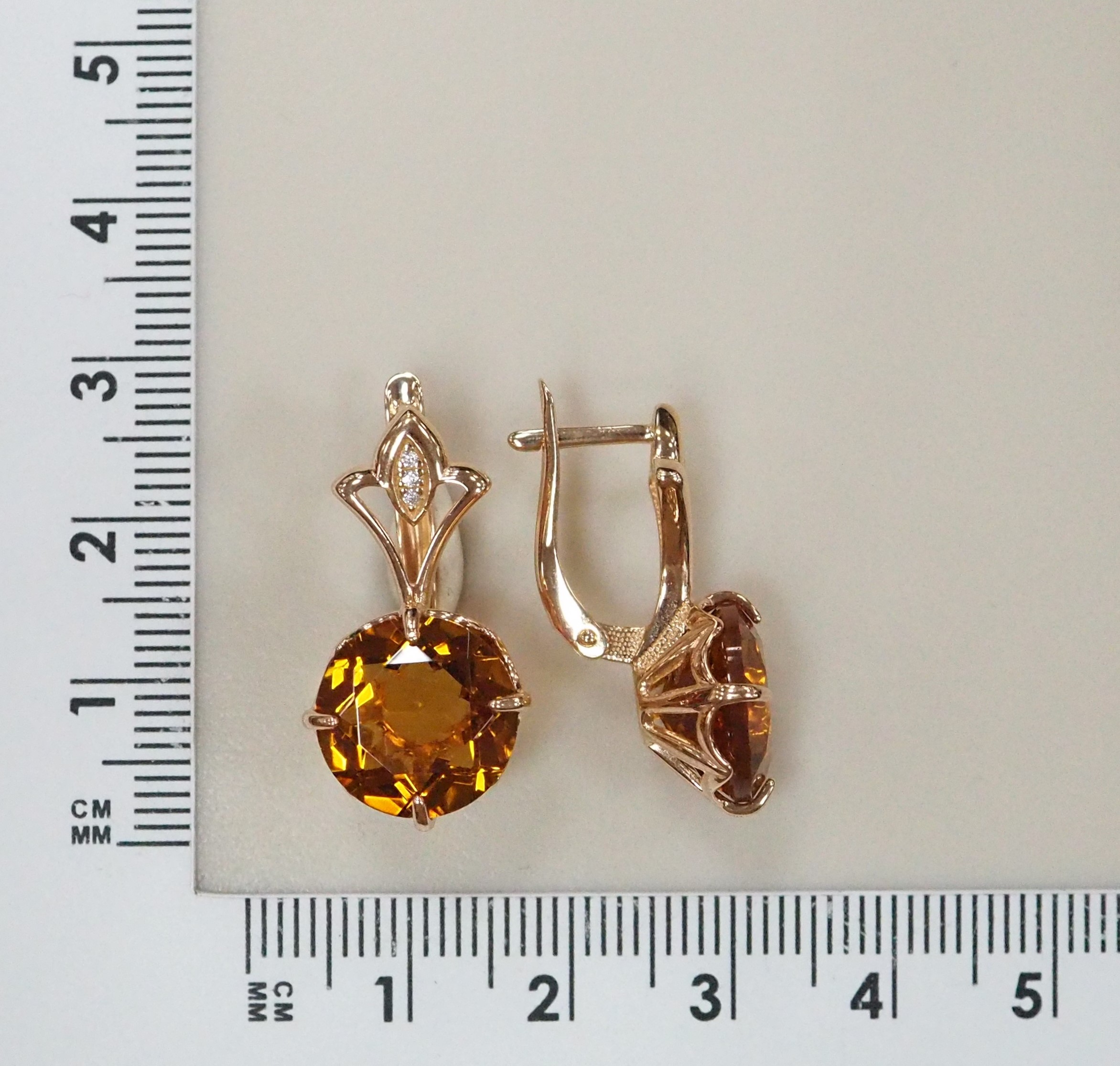 Серебряные серьги с цитринами